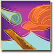Blueprint, hardhat, ruler