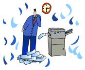 Man making copies at a photocopy machine
