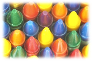 Collection of colorful crayons