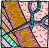 Woven fabric being cut