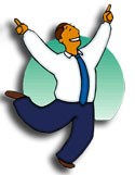 Happy professional man dancing
