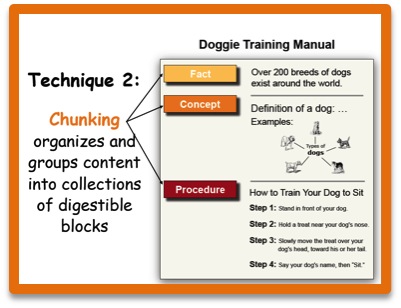 Technique 2: Chunking organizes and groups content into collections of digestible blocks