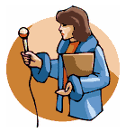 Woman conducting an interview