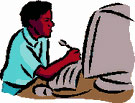 Man recording at computer