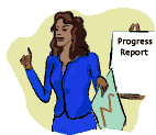 Woman giving progress report