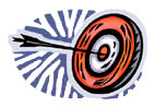 Arrow hitting a target