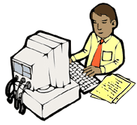 Man testing a software program