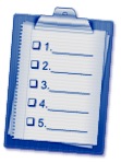 Clipboard with checklist