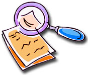 Magnifying glass looking at clues