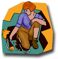 Woman archeologist digging