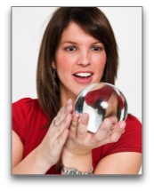 Woman consulting a crystal ball