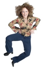 Woman jumping with joy