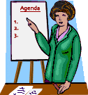Meeting leader using an agenda