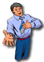 Man speaking persuasively