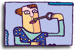 Woman "locking" her mouth with a key