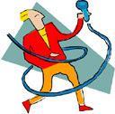 Man holding a microphone