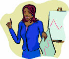 Woman showing charts