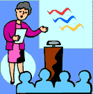 Woman presenting to audience