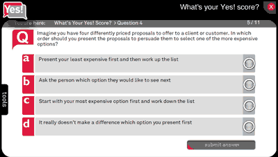 "What's Your Yes! Score" quiz at InsideInfluence.com