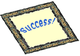 The word "Success!" in a frame